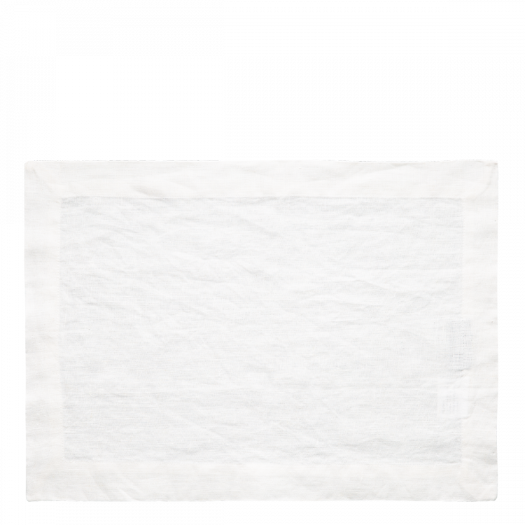 Białe lniane podkładki na talerz 35 x 50 cm - Gaya Ambiente