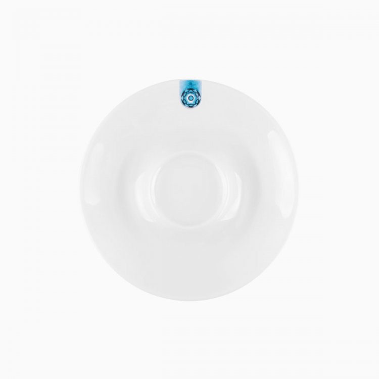 Spodek pod filiżankę do kawy/herbaty z niebieskim ornamentem 15 cm – Gaya RGB