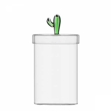 Szklany słoik z pokrywką z zielonym kaktusem ø 10,8 cm - Ichendorf