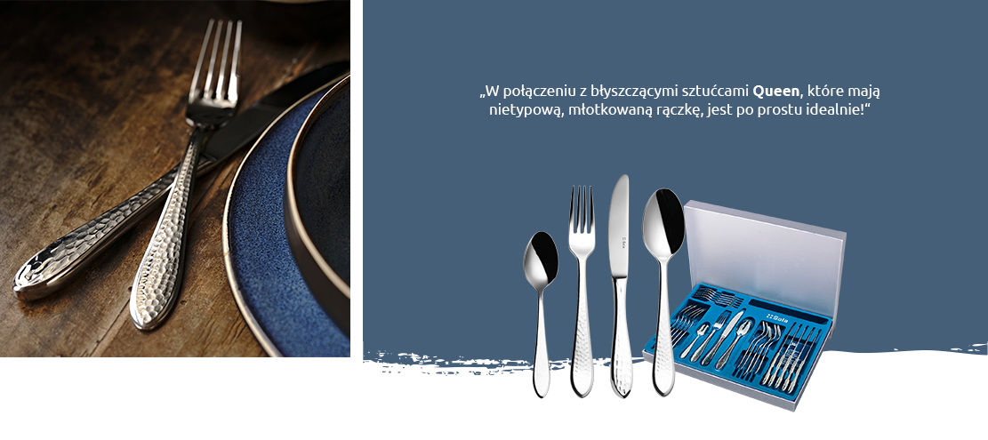 Zestaw sztućców z wydrążonym uchwytem 24 szt – Queen